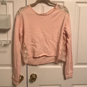 long sleeve hollister top with lace
